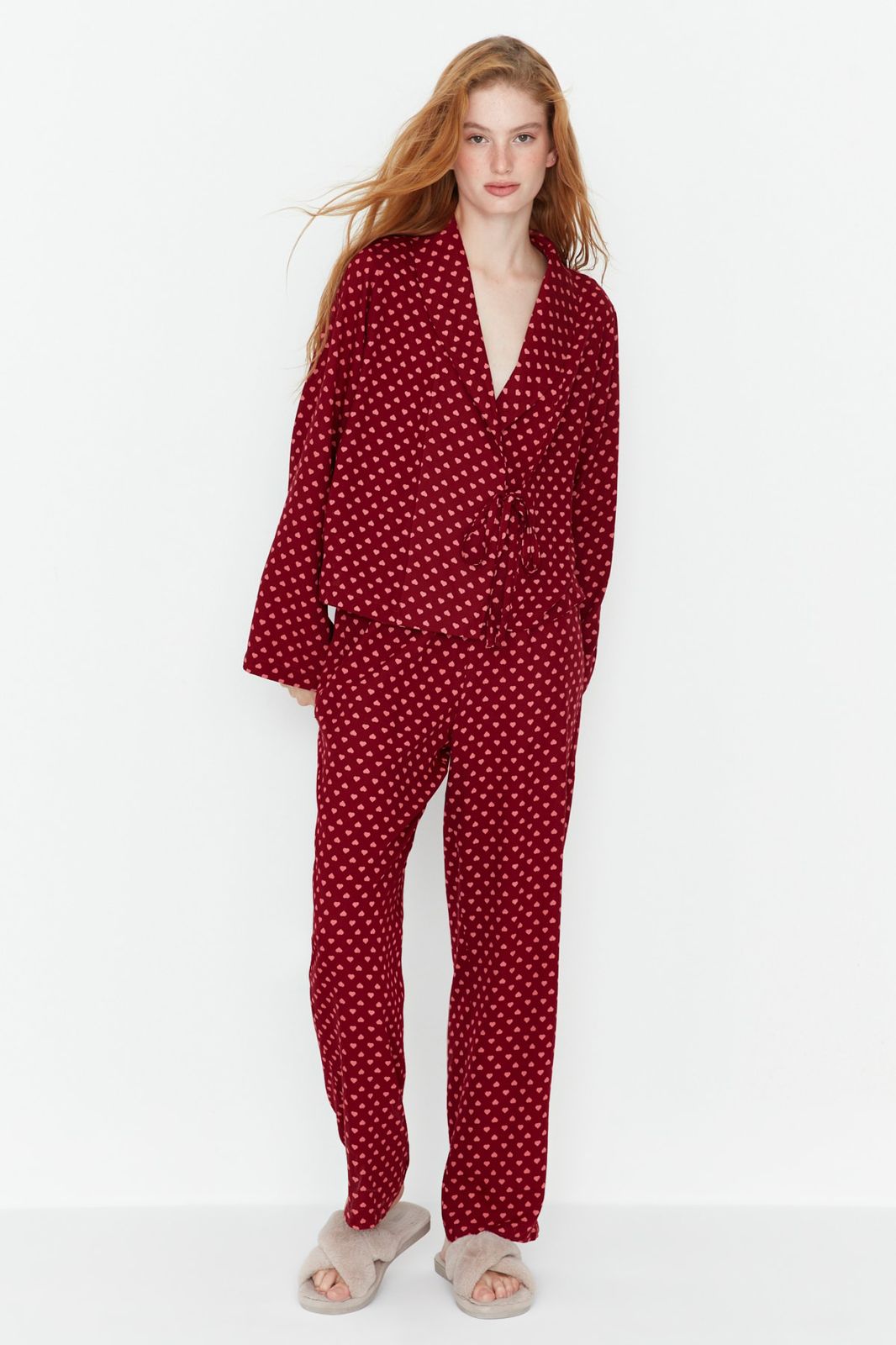 Burgundy Heart Pajama