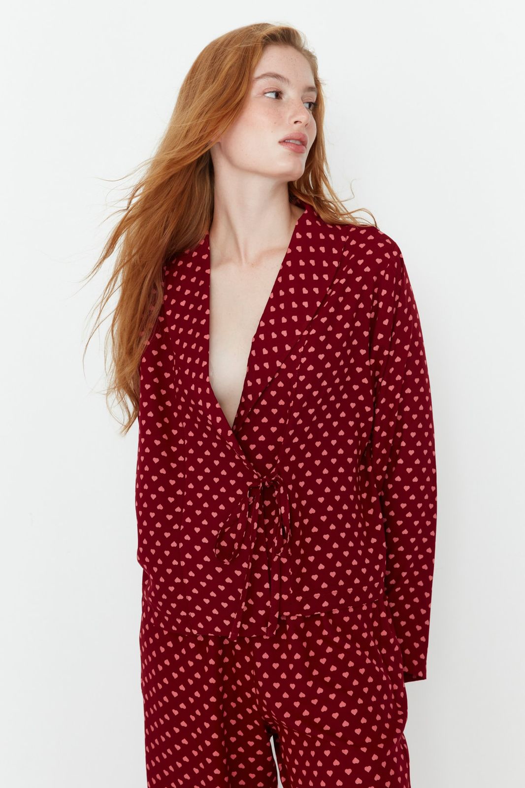 Burgundy Heart Pajama