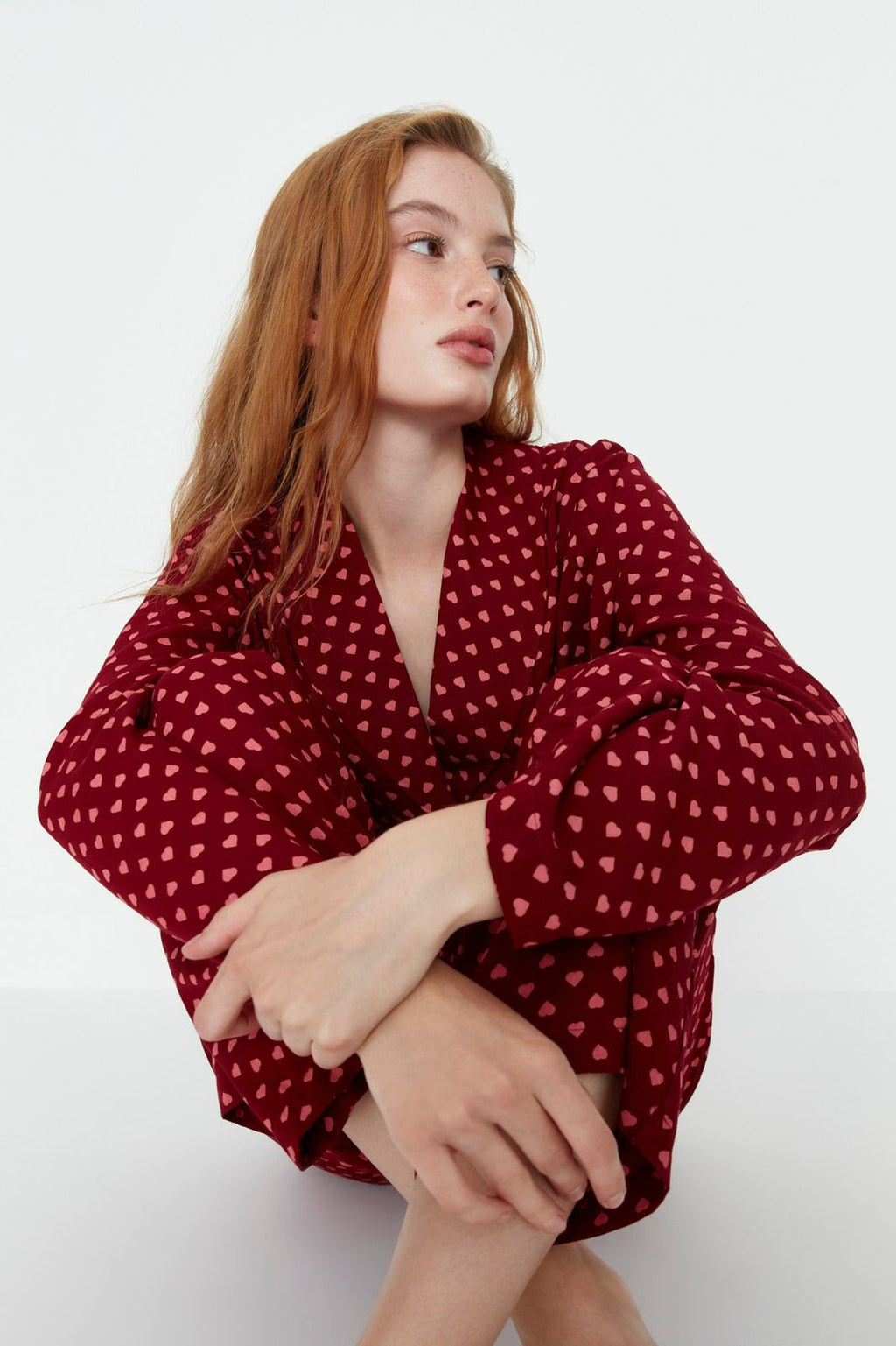 Burgundy Heart Pajama