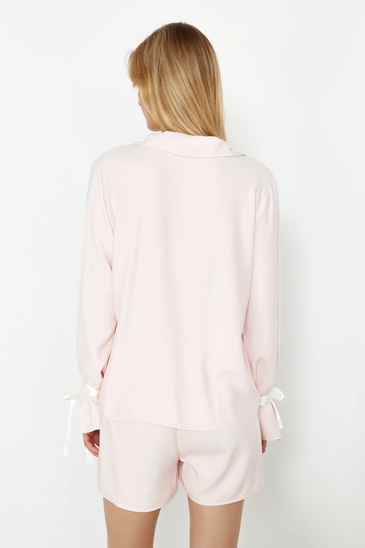 Pink Woven Pajamas Set