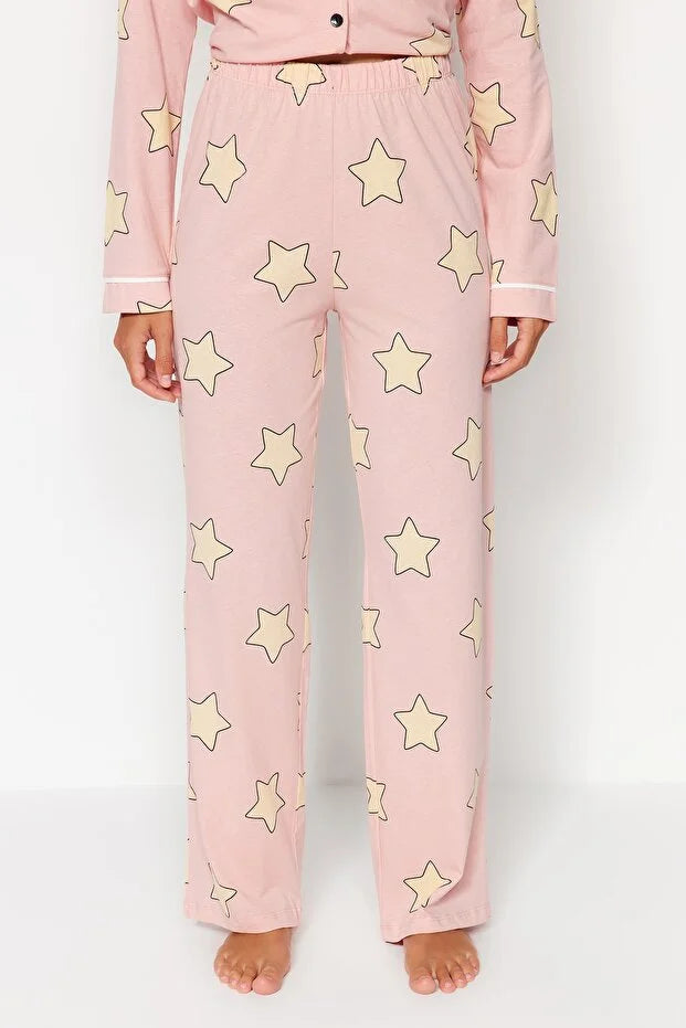 Pink Powder 100% Cotton Star Pattern
