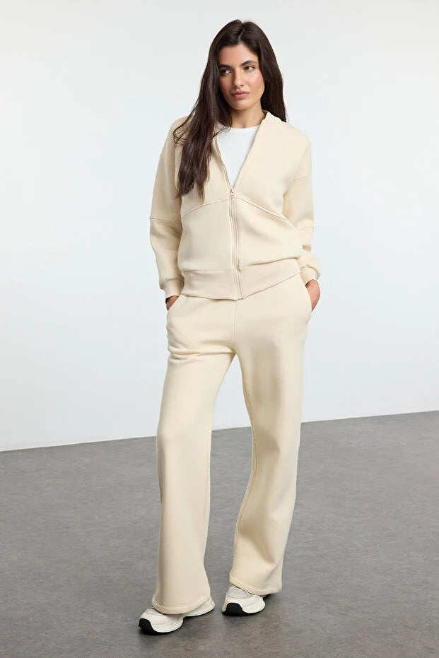 Oversized Fleece Knit Tracksuit Set