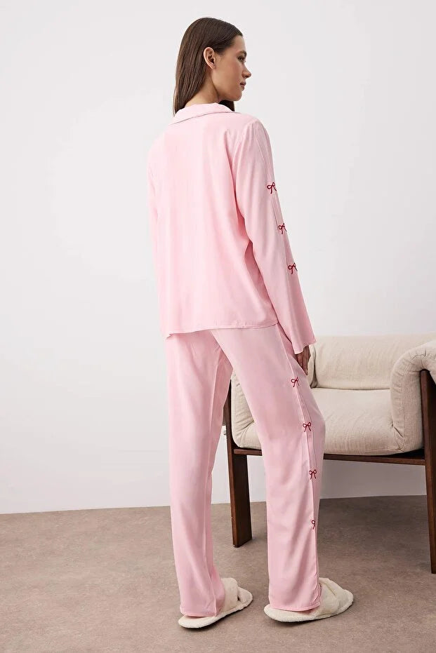 Pink Ribbon Pajama Set
