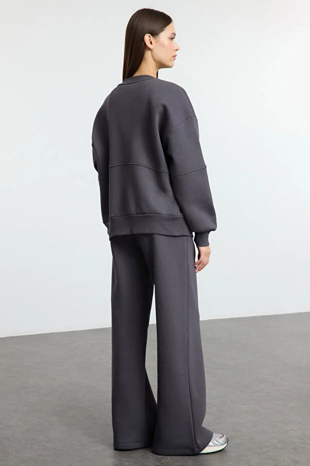 Oversized Fleece Knit Tracksuit Set