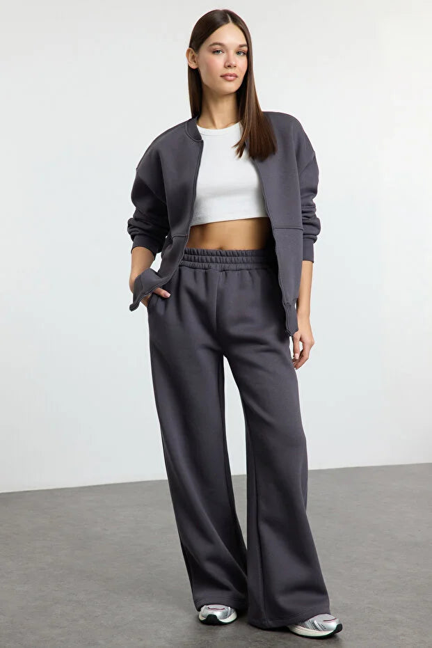 Oversized Fleece Knit Tracksuit Set