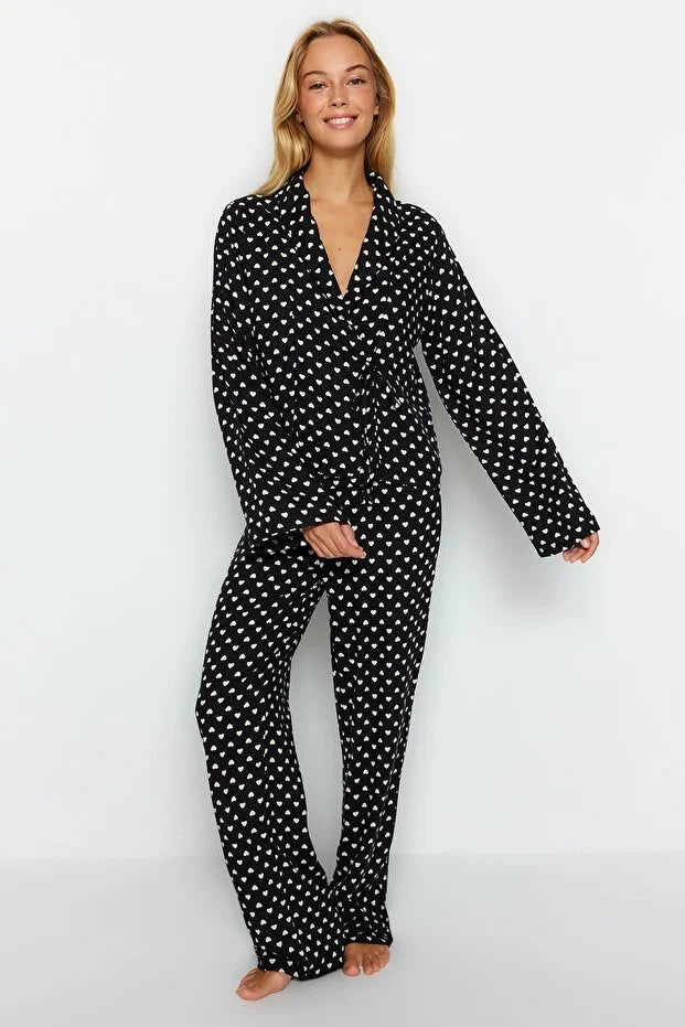 Black Heart pajamas set