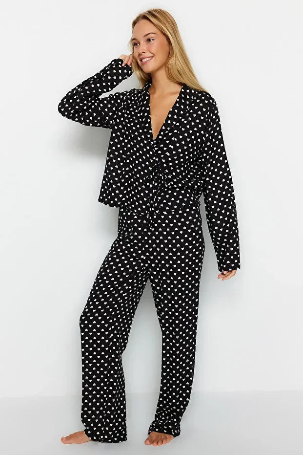 Black Heart pajamas set