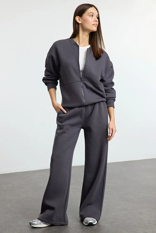 Oversized Fleece Knit Tracksuit Set
