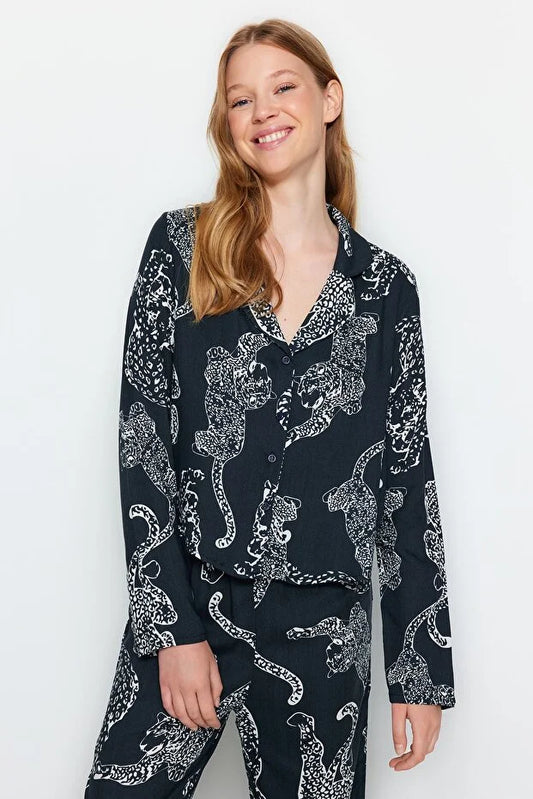 Tiger Patterned Pajamas Set